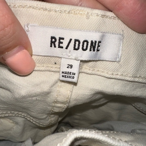 RE/DONE redone women’s white hidden button fly 90s high rise ankle crop jeans 29 - Picture 8 of 10